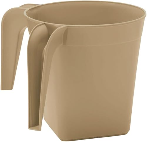 YBM Home Vaso cuadrado de plástico para lavar a mano, de larga duración, para lavado ritual de manos, 1332Beige