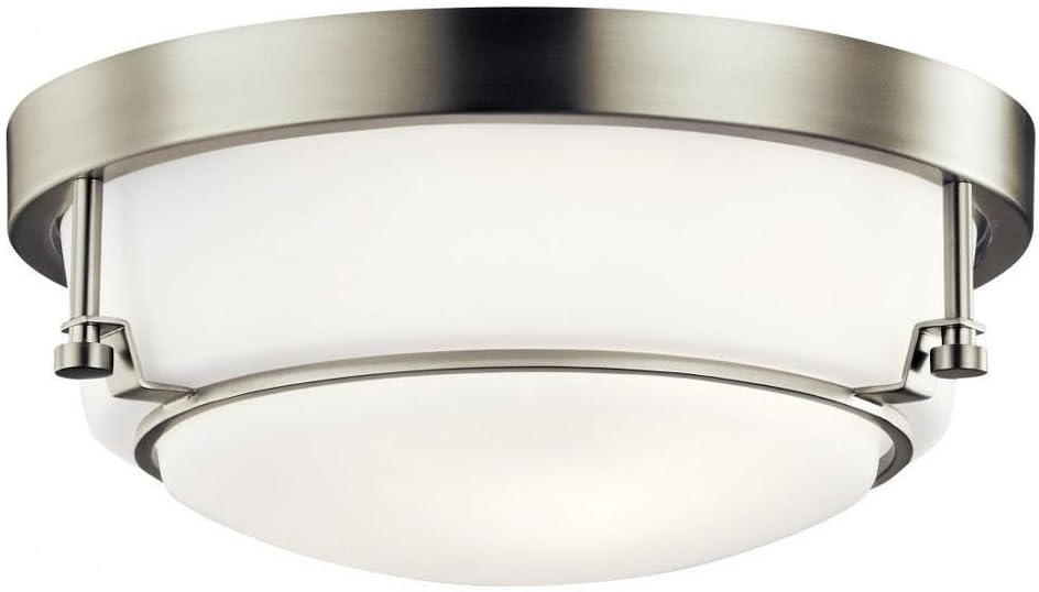 Kichler Lighting 44088NI Two Light Flush Mount from The Belmont Collection, Brushed Nickel