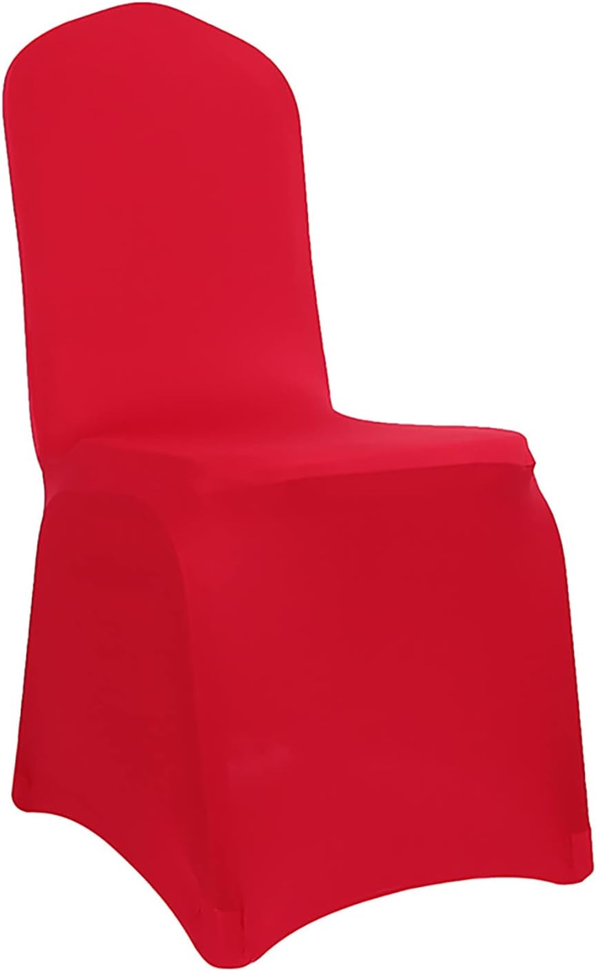 Chair Covers, Polyester Spandex Stretch Removable Washable Slipcovers Chair Covers for Wedding,Party and Banquet (Red,10 Pcs)