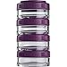 Produktbild BlenderBottle GoStak Behälter zum Aufbewahren von Protein, Eiweiß, Pulver, Vitaminen und mehr- 4Pak 40ml (4x40ml), plum