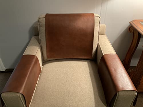 Bittlemen Headrest Cover Premium Vinyl 17X27 Furniture Slipcovers Furniture Protectors Tear Resistant Fade Resistant Sofas Loveseats Theater Chairs Office Chairs Recliners Rv's (Saddle) #TOP7