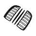 SAIQINGSP E90 Front Kidney Grille Compatible with 2005-2008 BMW 3 Series E90 E91 320i 325i 328i 330i 335i Gloss Black Double Slats Grill