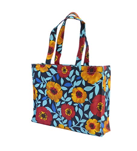 SturdyFoot Bolso del Libro con el Gusset, Bolso de la música, Bolso de totalizador, Bolso de Compras, Bolso de Oilcloth, Bolsas de la Compra Reutilizables (Suave/Peso Ligero)