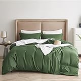 Bedsure Twin Duvet Cover Set Olive Green - Brushed Microfiber Soft Duvet Cover Twin 2 Pieces with Zipper Closure, 1 Duvet Cover 68x90 inches and 1 Pillow Sham