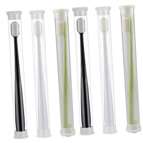 CALLARON 6 Piezas Cepillo de dientes suave ultrafino cepillos de dientes a granel adulto pequeño cepillo de dientes manual cerdas ultrafinas cepillos de dientes con cerdas limpieza bucal