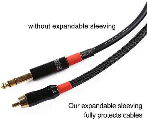 25ft - 1/4 inch PET Expandable Braided Sleeving Black Alex Tech Braided Cable Sleeve