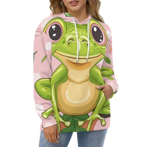 Sweatshirt Pullover Grenouille avec Capuche Ajustable Taille S - 2