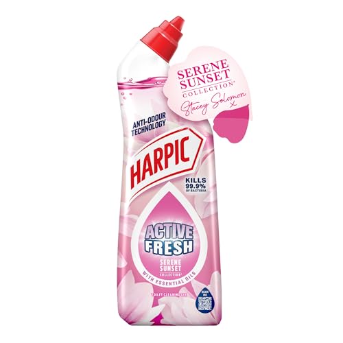 Image of Harpic Active Gel Toilet Cleaner Pink Blossom 750ml – Powerful Limescale Remover & Bathroom Disinfectant