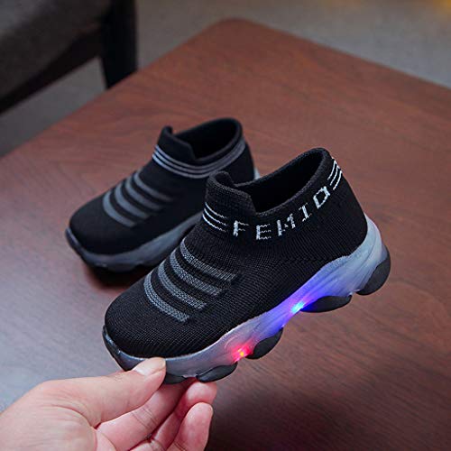 POLG Kid's Shoes Baby Girls Boys LED Light Shoes 1-6 Years Old Lightweight Mesh Luminous Walking Sneakers3