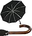 iX-brella Parapluie automatique pour homme avec poignée ronde en bois véritable.