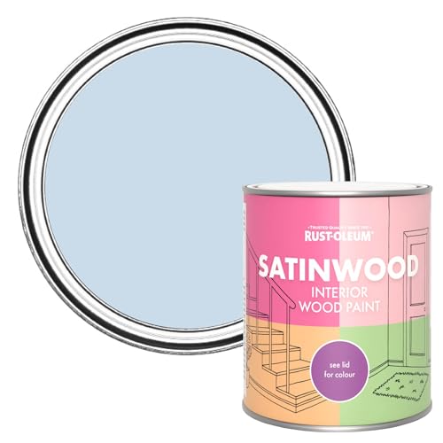 Rust-Oleum Blue Satinwood Interior Wood Paint - Blue Sky 750ml