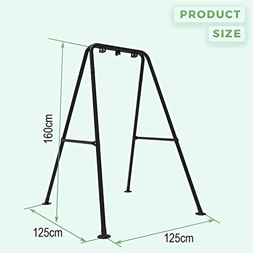 Zenzres Swing Stand, Hammock Chair Stand Max Load 150KG, Heavy Duty Hammock Stand,Outdoor or Indoor Hanging Chair Stand only,Hammock Chair not Include(Black)