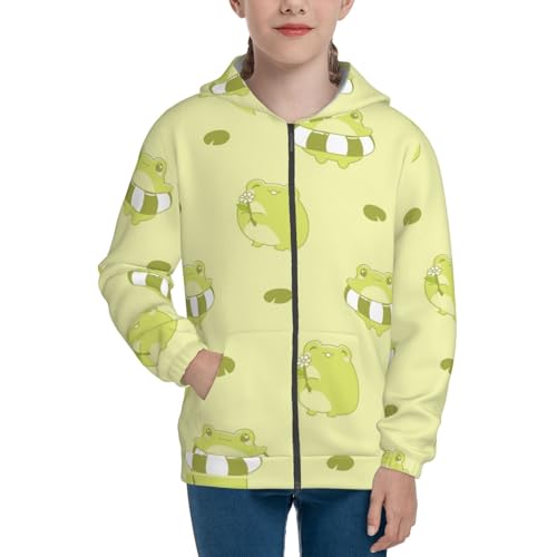 Cute Frog3 Kid Hoodies Boys Zip Up Sweatshirts Girls Pullover with Pocket3