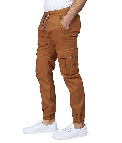 RGSTR Cargo Jogger Pants for Men - Relaxed Fit Twill Joggers with Elastic Waistband and Stretch Fabric - Casual Wear