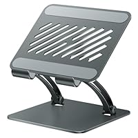 tounee Tablet Holder Stand, Dual Rod Adjustable Aluminum Desktop Stand, Compatible with 4.7-16.5\" iPads, Surface Tablets, Portable Monitors, Kindle & More (Gray)