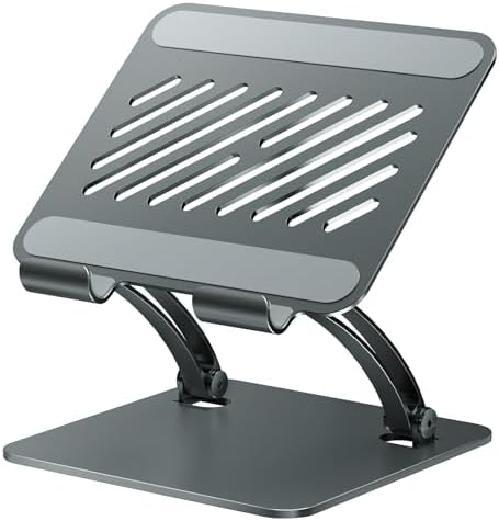 tounee Tablet Halterung, Zweistabig Verstellbarer Aluminium Desktop-Ständer, Kompatibel mit 4,7-16,5" iPads, Surface-Tablets, Tragbaren Monitoren, Kindle und Viel Mehr (Grau)