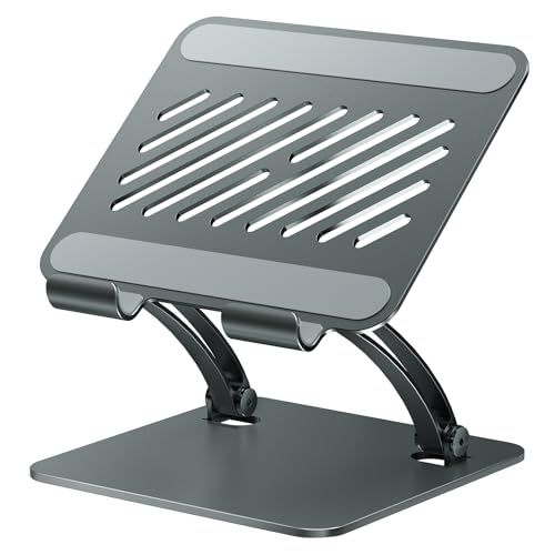tounee Tablet Holder Stand, Dual Rod Adjustable Aluminum Desktop Stand, Compatible with 4.7-16.5