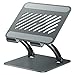 tounee Tablet Holder Stand, Dual Rod Adjustable Aluminum Desktop Stand, Compatible with 4.7-16.5" iPads, Surface Tablets, Portable Monitors, Kindle & More (Gray)