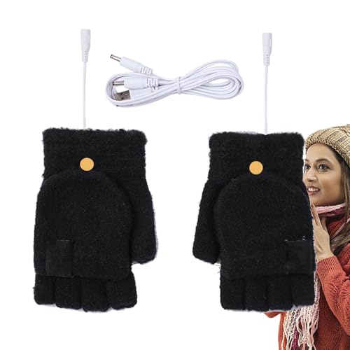 Guantes térmicos USB sin dedos con tecnología de calor ajustable para usar el ordenador