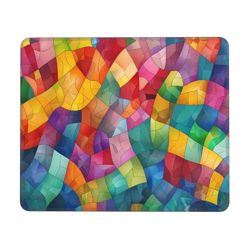 Mouse Pad Mosaic Color Chart Square Mouse Pad Office Laptop Computer Desk Wireless Mouse Non Slip Rubber Base Washable 7 X 8.6 In Keyboard Pad