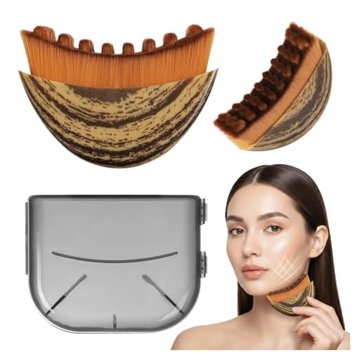 Cwfas Lymphatic Facial Contour Brush - Lift, Sculpt & Depuff for Glowing Skin - Boost Product Absorption - 1 Piece Face Massage Tool
