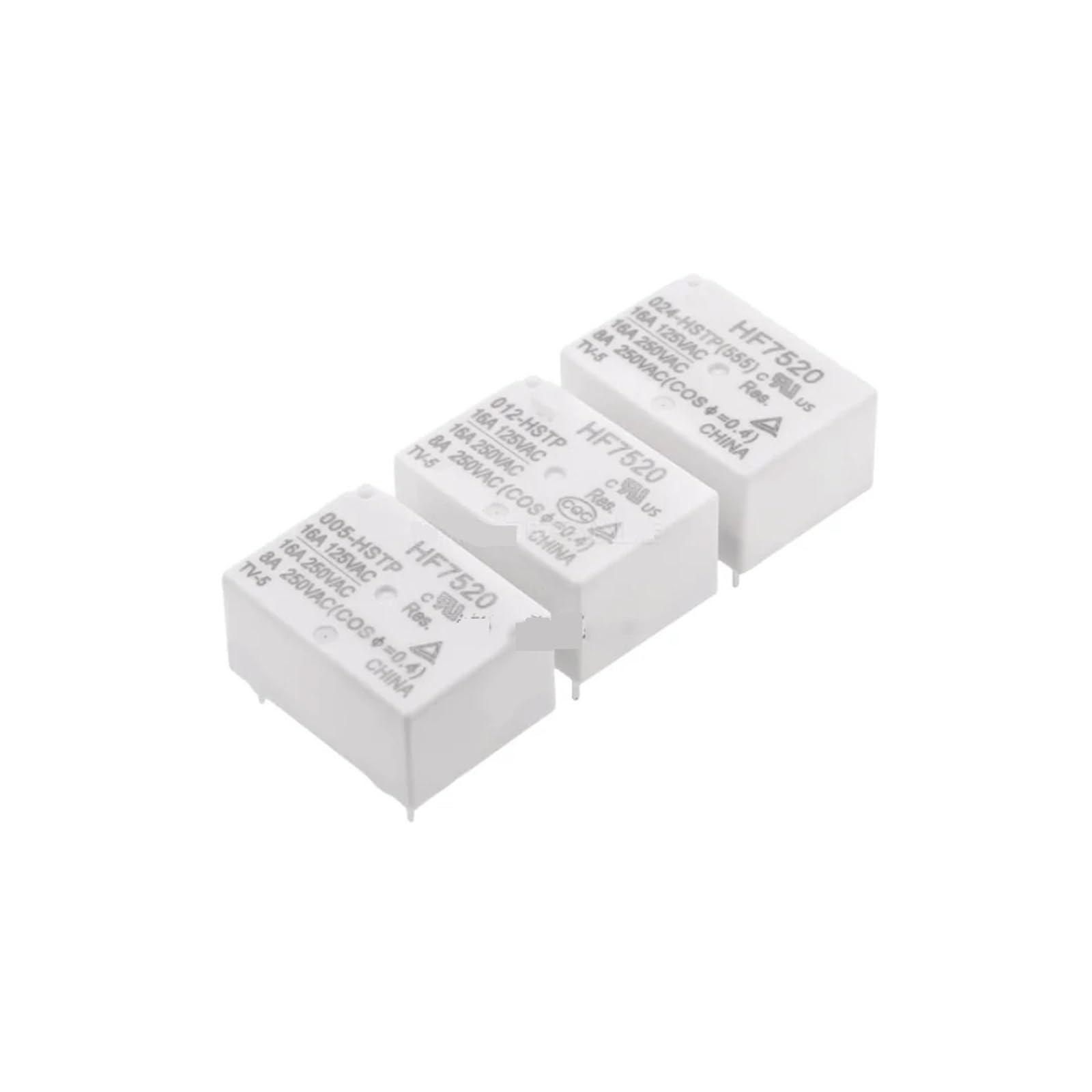 Relé HF7520 24VCC con conmutación de alta capacidad 16A para placas PCB fijas