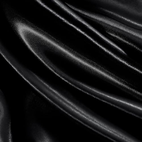 Satin Sheets Full Size - 4 Pieces Luxury Silky Soft Bed Sheets, Wrinkle-Free Black Satin Silk Sheet Set with 1 Deep Pocket Fitted Sheet, 1 Flat Sheet, 2 Pillow Cases - Image 6