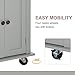 HOMCOM Kitchen Island on Wheels, Rolling Cart with Rubberwood Top, Spice Rack, Towel Rack and Drawers for Dining Room, Grey