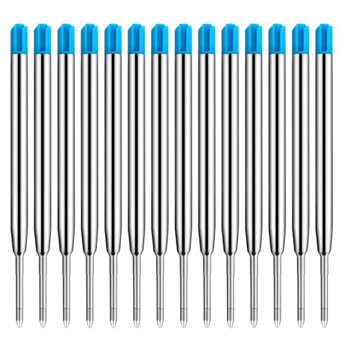 Collazoey 14 piezas Recambio de Bolígrafos, Recambios de Gran Capacidad, Recambios de Metal para el Formato G2, 1,0 mm de Ancho de Trazo M, Color de Escritura (Azul)