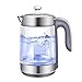 XIAOLIN Czajnik elektryczny (BPA-free), 1,8 l kotła szklanego i czajniczek elektryczny z lampką wskaźnikiem LED, automatyczne odcinanie i ochrona przed zagotowaniami, 100% wewnętrzna pokrywa i dna sta