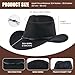 Vintage Western Cowboy Hat, Wide Brim Cowboy Hat with Braided Rope for Men and Women, Fashion Cowboy Accessories, Size:M, Black (Black-Braided Band)