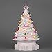 Best Choice Products 15in Pre-Lit Hand-Painted Ceramic Tabletop Christmas Tree Holiday Decoration w/ 64 Multicolored Lights - White