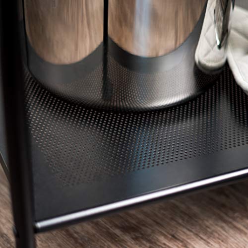 Iris Usa 2-Tier Kitchen Storage Rolling Cart With Lockable Caster Wheels, Coffee Cart, Pantry Rack, Home Bar, Serving Cart, Rustic Brown #TOP5