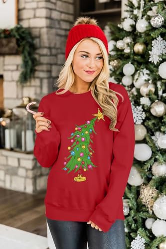 Christmas Sweatshirts For Women Cute Christmas Tree Graphic Long Sleeve Shirt Xmas Holiday Party Pullover Blouse 2 Christmas Sweatshirts For Women Cute Christmas Tree Graphic Long Sleeve Shirt Xmas Holiday Party Pullover Blouse - Image 3