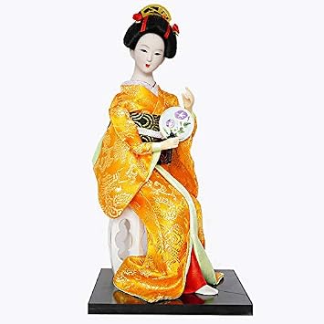 Kimono Geisha Doll Japanese Geisha Kimono Doll Ornaments Asian Kimono Doll Handicrafts Statuette Folk Ethnic Collectible Figurine Decoration Gift Standing 12 Inch, Model 21