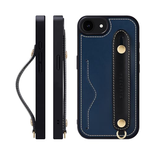 HANATORA for iPhone 17e 16e �P�[�X �{�v �ϏՌ� �w�ʃx���g �X�g���b�v�����O �X�}�z�P�[�X �X�}�z �X�^���h�@�\ �l�b�N�X�g���b�v �t�� �C�^���A�����U�[ �M�t�g �u���[+�u���b�N CGH-16e-Blue-BK
