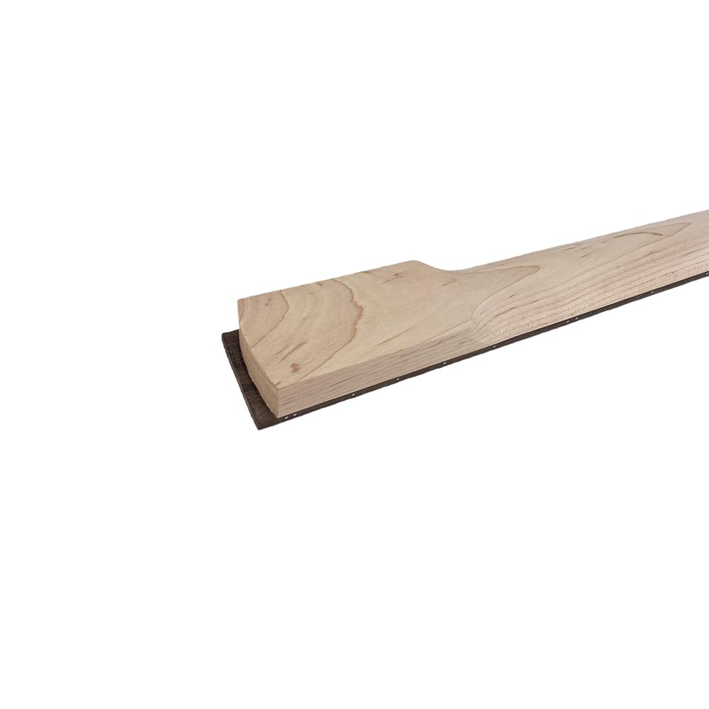 Manico per chitarra a banana per mancini di ricambio, manico in acero a 24 tasti con tastiera in palissandro, dado di bloccaggio, scala da 64,8 cm, tacco imbullonato, regolazione superiore