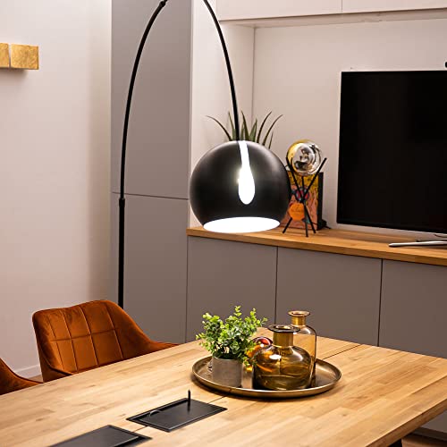 s.luce Ball Design-Bogenlampe Marmorfuß modern Bogenleuchte Stehlampe Stehleuchte, Schirm Weiß, Basis Weiß