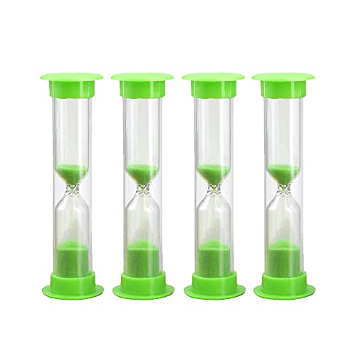 MOKIU Lot de 4 sabliers à dents pour enfant - 5 minutes ou comme sablier pour l'école et les thés - Horloge à thé 300 secondes - Multicolore Cover