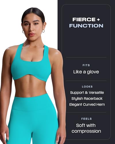 Image of Aoxjox Define Sculpt Racerback Sports Bra | women's workout fitness yoga crop tank, breathable fabric, 4-way stretch, moisture-wicking, gym essential
