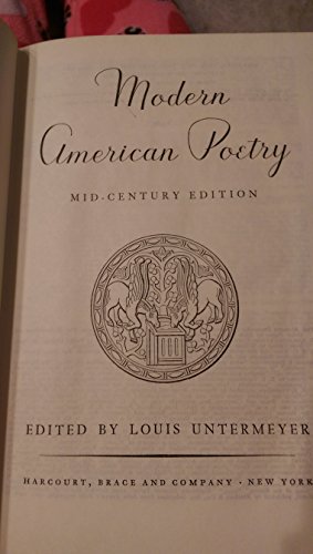 Modern American Poetry; Modern British Poetry, ... B001X6B40K Book Cover