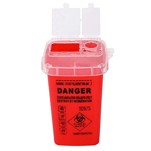 Dowei Sharps Disposal Container,5 Pack Biohazard Needle Disposal Container 1 Quart Size For Supplies Accessories #TOP1