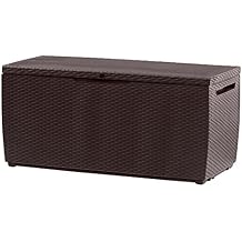 Keter Capri Outdoor Plastic Storage Box Garden Furniture, 123 x 53.5 x 57 cm, Brown