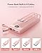 VRURC Portable Charger Power Bank, 10000mAh Travel Essentials Battery Pack, 5 Outputs 2 Inputs Slim Charging Bank Built-in Cables Cords Wires Compatible with iPhone,Samsung,Android-Pink(1 Pack)