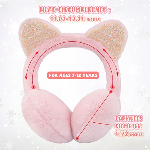 XIAOHAWANG Winter Earmuffs for Kids Girl Warm Ear Muffs Baby Boy Plush Padded Ear Warmer 5