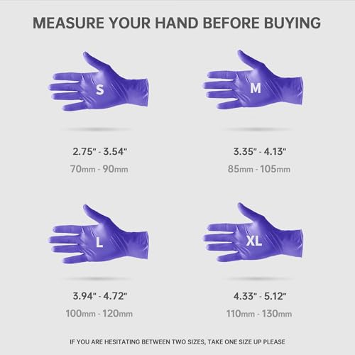 Medguy Medical Nitrile Exam Gloves, 4.5 Mil Powder-Free Latex-Free Food-Safe Disposable Cooking Cleaning Glove, Blue-Violet 100Pcs (Medium)