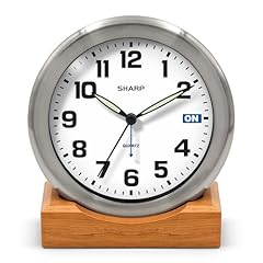 Sharp Silent Sweep Quartz Analog Desk Clock with Alarm Status Indicator on Dial, Brushed Metal Sharp Silent Sweep Quartz Analog Desk Clock with Alarm Status Indicator on Dial, Brushed Metal item