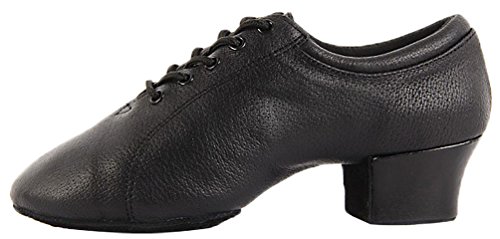Mens Fashionable Modern Classic Rumba Closed Toe Ballroom Standard Dance Shoes, Black, 6.5