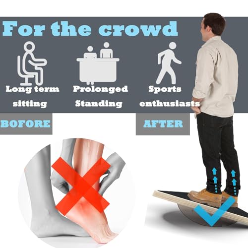 Jppsujj BALANCE BOARD Wobble Balance Board Anti-Slip Wood Balance Board For Physical Therapy, Wooden Wobble Board & Rocker Board For Adults, Ideal Balance Board For Standing Desk thumb #2