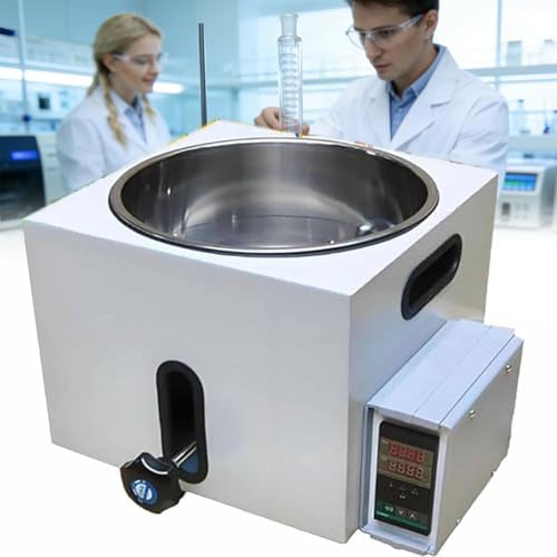 PID Controlled Digital Water Bath, Stainless Steel Lab Thermostatic Oil & Water Bath, Up to 250℃ with Dry Burn Protection, Ideal for Chemical & Biological Experiments